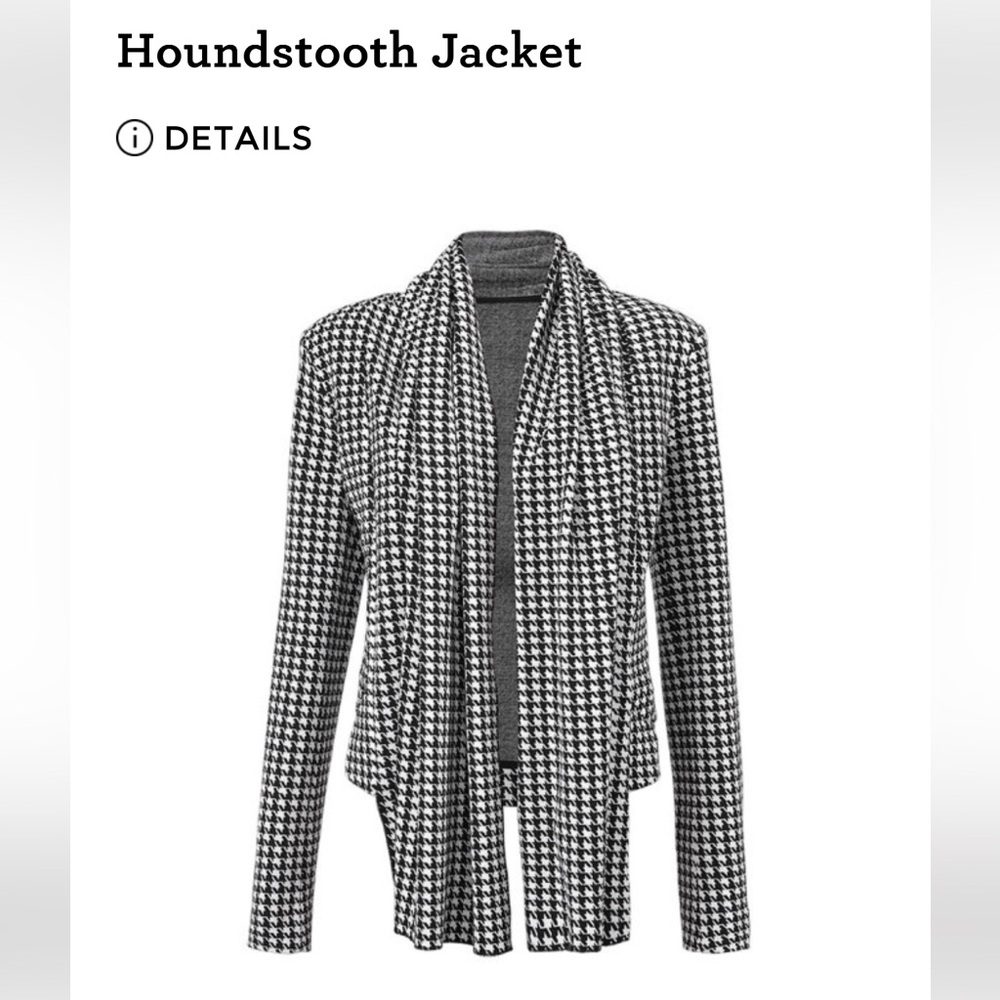 CAbi Black and White Houndstooth Blazer